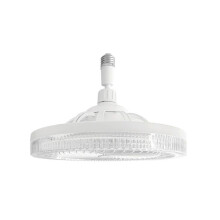 Socketventilatorlamp voor E27, 3 Kleuren Dimbare LED-Lampventilator met Schroefbevestiging voor Plafondventilator voor Slaapkamer, Kristallen