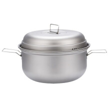 Conjunto de Panelas de Sopa de Titânio para Acampamento, Vaporizador Leve para Áreas Externas com Compartimento de