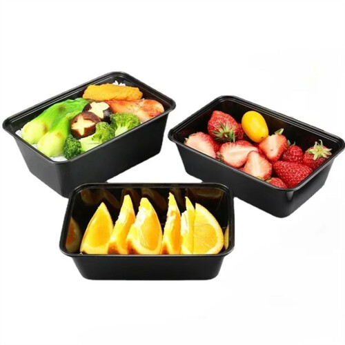 1000ml Thick Disposable Takeaway Lunch Box Tableware Can Be Microwave Heated Rectangular Plastic Bowl Food Packaging Box 2