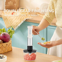Stabmixer 6-in-1 400W Standmixer Stabmixer mit Schneebesen Zerkleinerer Becher Schneebesen & Knethaken Handmixer EU-Stecker