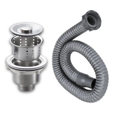Drain Plug Basket Strainer Stainless Steel Sink Plug Kit Hair Salon Shampoo Sink Drain Plug Kit Quick Drain Sink Plug