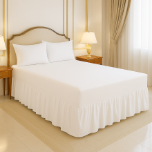 (White, Single) Luxury Percale Plain Dyed Polycotton Easy Care Fitted Valance Sheet Ideal for Bed Room Home Decor Available in 18 colours