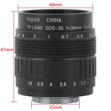 Lente CCTV de 35 mm com Montagem em C para Câmera de Microscópio Digital Industrial USB Compatível com