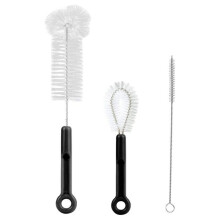 3 Pack Bottle Cleaning Brush Set - Long Water Bottle Brush, Straw Cleaner & Lid Brush for Baby Bottles, Travel Mugs