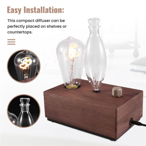 Vintage Aroma Diffuser with Tungsten Filament Lamp Essential Oil Diffuser Waterless Operated Aromatherapy Humidifier 2