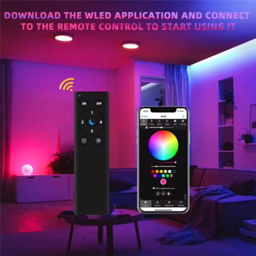 DOMRAEM ESP32 WLED LED Controller Built in Microphone Download App Control WS2811 WS2812 SK6812 RF Remote 2