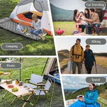 New Inflatable Camping Mat with Pillow for Camping-Built in Foot Pump,Self-Inflating Sleeping Pad for Hiking/Travel Grey