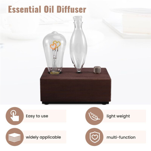 Vintage Aroma Diffuser with Tungsten Filament Lamp Essential Oil Diffuser Waterless Operated Aromatherapy Humidifier 1