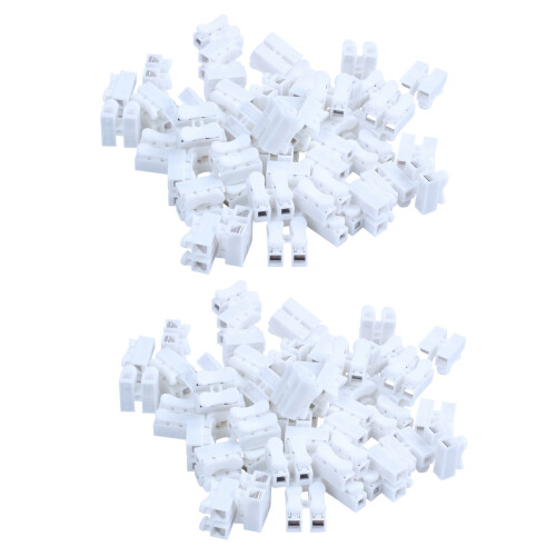 100PCS CH2 Spring Quick Wire Connector Cable Clamp Terminal Block Connector for LED Strip Light
