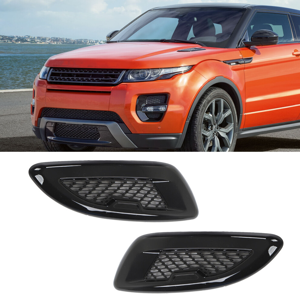 Gloss Bonnet Grille Air Vent Trims For Range Rover Evoque L538 12-18 Black 9321369874264
