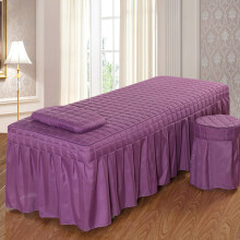 Quilted Massage Table Cover with Skirt 180x60cm Soft SkinFriendly Spa Bed Cover with Face Hole