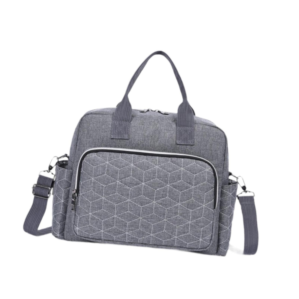 Diaper Bag Tote Large Capacity Travel Diaper Bag For Mom And Dad Baby Shower Gray