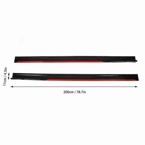 Glossy Black Red Side Skirt Replacement 8 Pcs Kit for Seat Leon 1