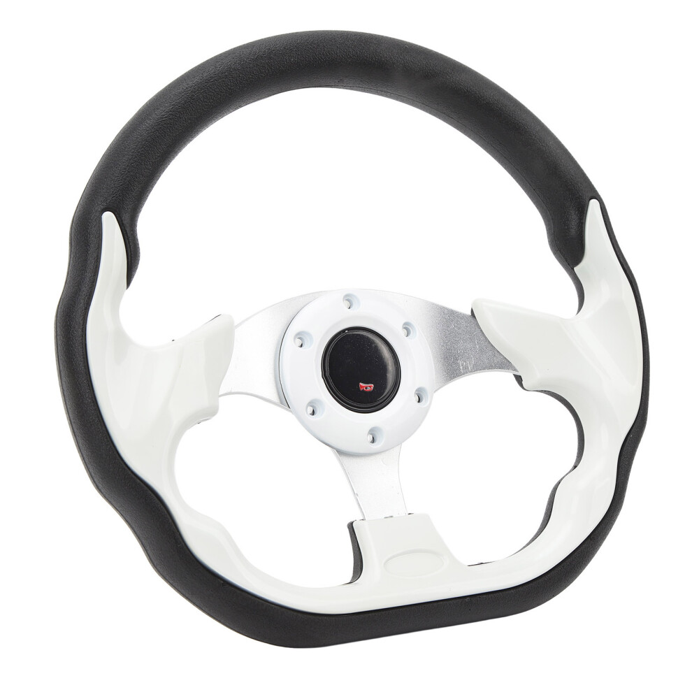 12.5 Inch Universal Golf Cart Steering Wheel Aluminum White 4981369877167