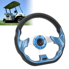 Volant universel pour chariot de golf de 12,5 pouces, bleu, en aluminium et PU