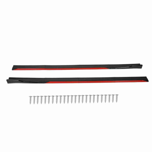Glossy Black Red Side Skirt Replacement 8 Pcs Kit for Seat Leon 2