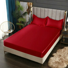 Imitation Silk Fitted Sheet European Style Rayon Mattress Cover Elastic Band King 140x200 160x200 Queen 152x203x35cm