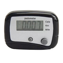 Pedometer with Accurate Step Tracking, Compact ClipOn Step Counter for Walking and Fitness, Red/Black