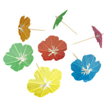 50PCS Hawaiian Parties Straws User-Hibiscus flower sign