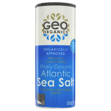 Geo Organics Atlantic Fine Ground Sea Salt 500g ( pack of 6 )