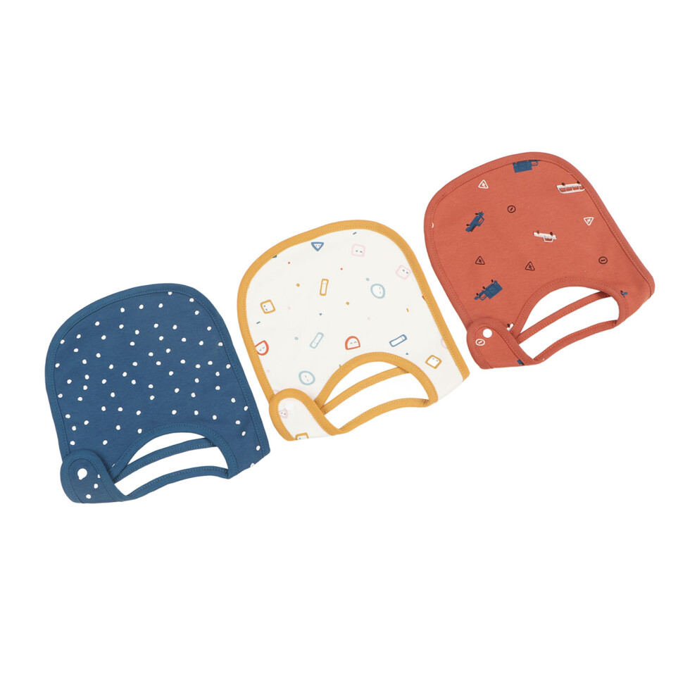 Multi-Layer Cotton Toddler Bib with Cartoon Pattern, 20x25cm