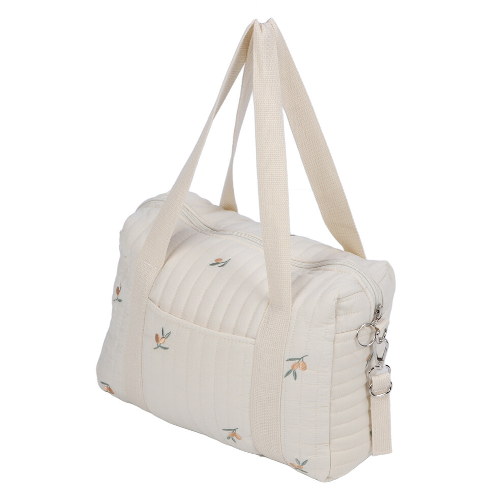 Baby Stroller Bag with Zipper & Embroidery Reusable Diaper Storage Olive Color