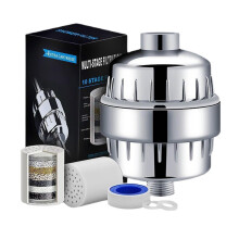 Shower Filter Head For Hard Water Removal, Chlorine, Fluoride, Heavy Metals, 15Stage Filter With 2 Cartridges