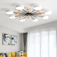 Sputnik Chandelier Mid Century Modern Ceiling Light Fixture 3 Bulb White Green Gray Wood for Bedroom Dining Room
