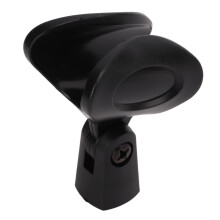 Mic Stand Clamp Holder R7 - Adjustable Plastic Microphone Mount with 5/8in Screw Hole for Wired and Wireless Mics