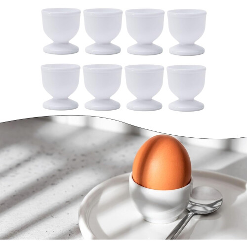 Egg Cups Set with Spoons for Soft Boiled Eggs, Durable Breakfast Egg Holders, 48pcs Family Friendly 2