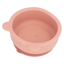 Ciotola per bambini in silicone a forma di orsetto con ventosa – 8 oz, Rosso Marrone