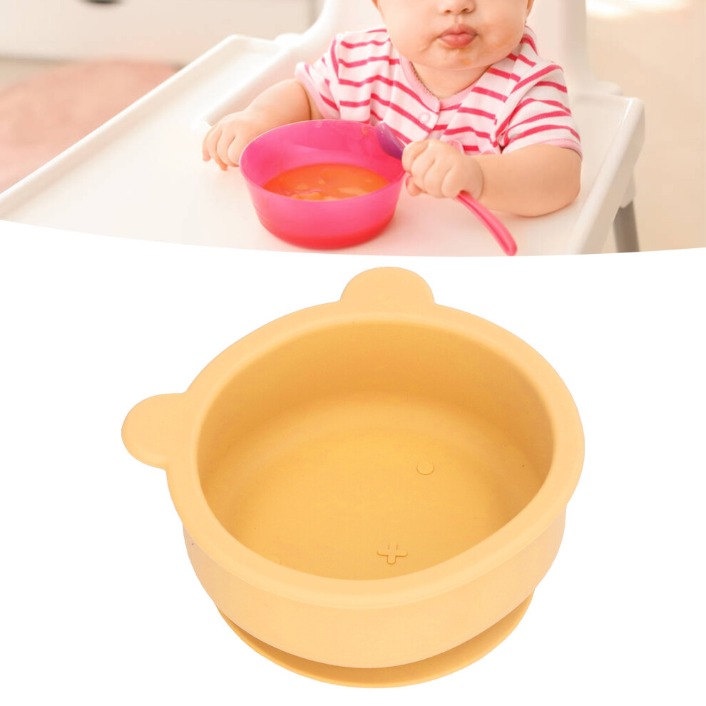 Silicone Cartoon Bear Baby Bowl with Suction for Toddlers Ginger