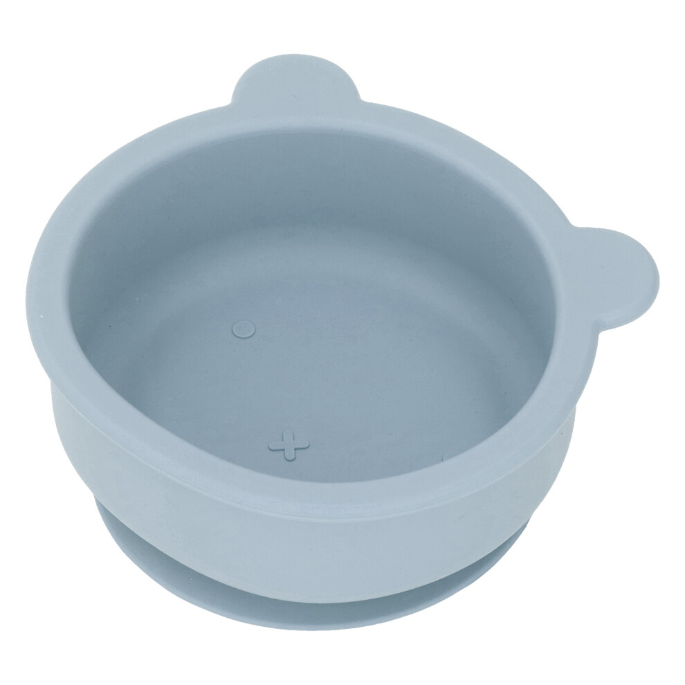 Baby Silicone Bear Shaped Toddler Bowl with Suction, 200ml, Grey Blue