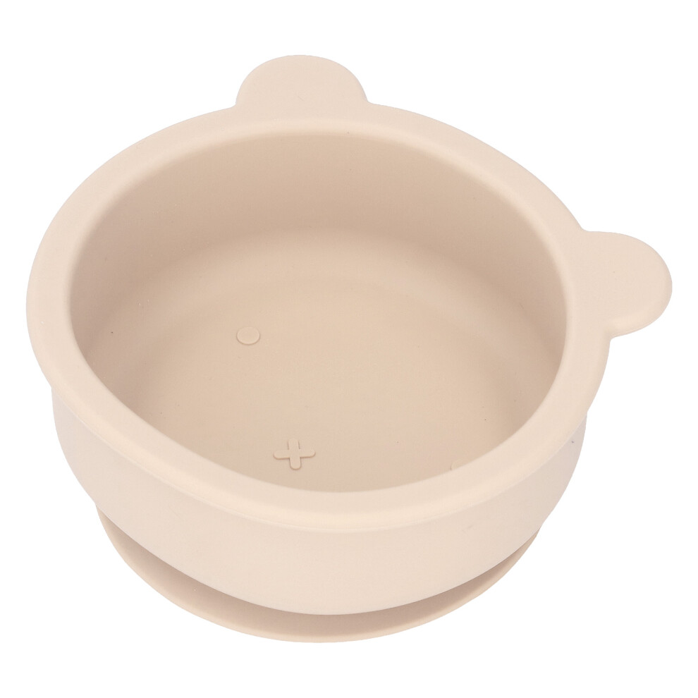 Baby Bear Silicone Toddler Bowl With Suction, Food Grade Beige