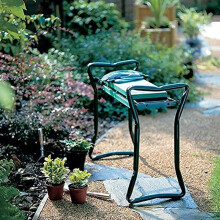 Garden Kneeler Seat 2 in 1 Foldable Stool with EVA Foam Pad and Bonus Tool Pouch for Gardening