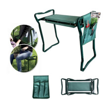 Garden Kneeler Seat with Tool Pouch, 2 in 1 Foldable Steel Frame Bench with EVA Padding for Elderly