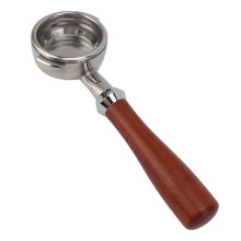 Porte-filtre nu sans fond de 58 mm avec poignée en bois massif pour machines à café