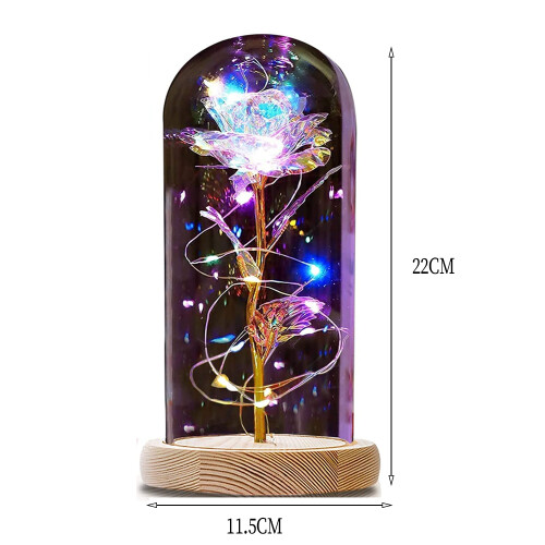 Γυαλί με κρύσταλλο Galaxy Light Up Rose, δώρο για γυναίκες, συμβολίζοντας την αιώνια 1
