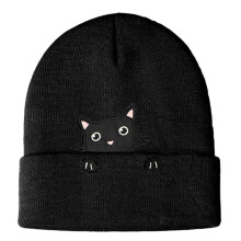 Bonnets en tricot chapeau femmes hommes respirant tricot-Noir