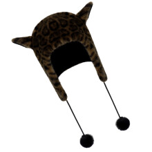 Chapeau en peluche chaud imprimé léopard unisexe,-marron noir S