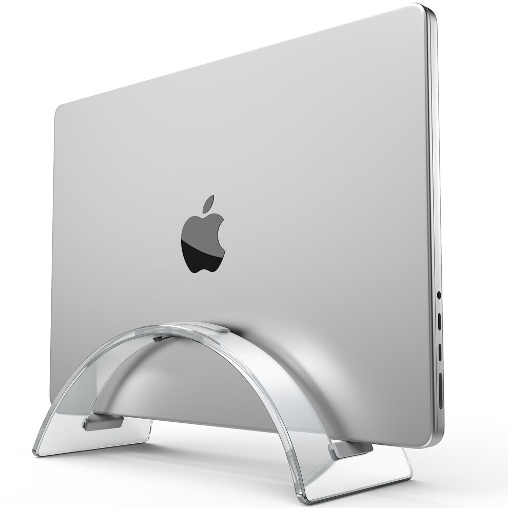 Clear Acrylic Vertical Laptop Stand With Antislip Base, Spacesaving Desk Organizer For Office 9426802500707