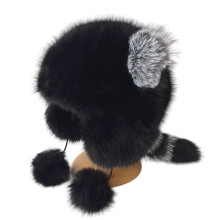 Chapeau en peluche ours de dessin animé, chapeau unisexe à-Noir