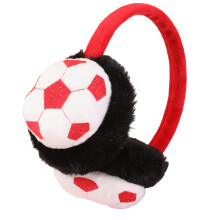 Cache-oreilles d'hiver avec motif de football pour hommes,-Blanc