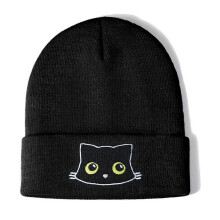 Chapeau tricoté Unique unisexe, chapeau d'hiver,-Style 2 noir
