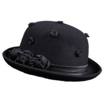 Chapeau d'hiver élégant pour femmes, avec bord élargi,-Noir