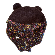 Ours animaux oreilles tricoté chapeau ours oreilles Crochet-brun