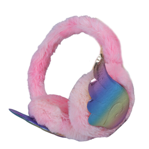 Cache-oreilles en fourrure coloré, cache-oreilles en peluche-B