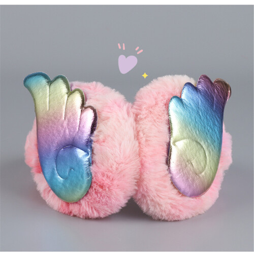 Cache-oreilles en fourrure coloré, cache-oreilles en peluche-B 1