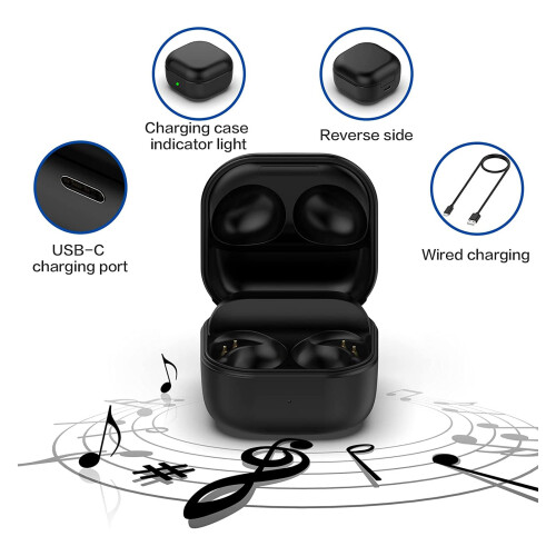 Charging Case for Galaxy Buds 2 PRO SM R510 600mAh Black Bluetooth 2