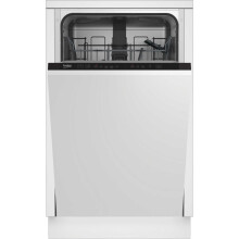 Beko DIS15020 Fully Integrated Slimline Dishwasher - Silver Control Panel with Fixed Door Fixing Kit